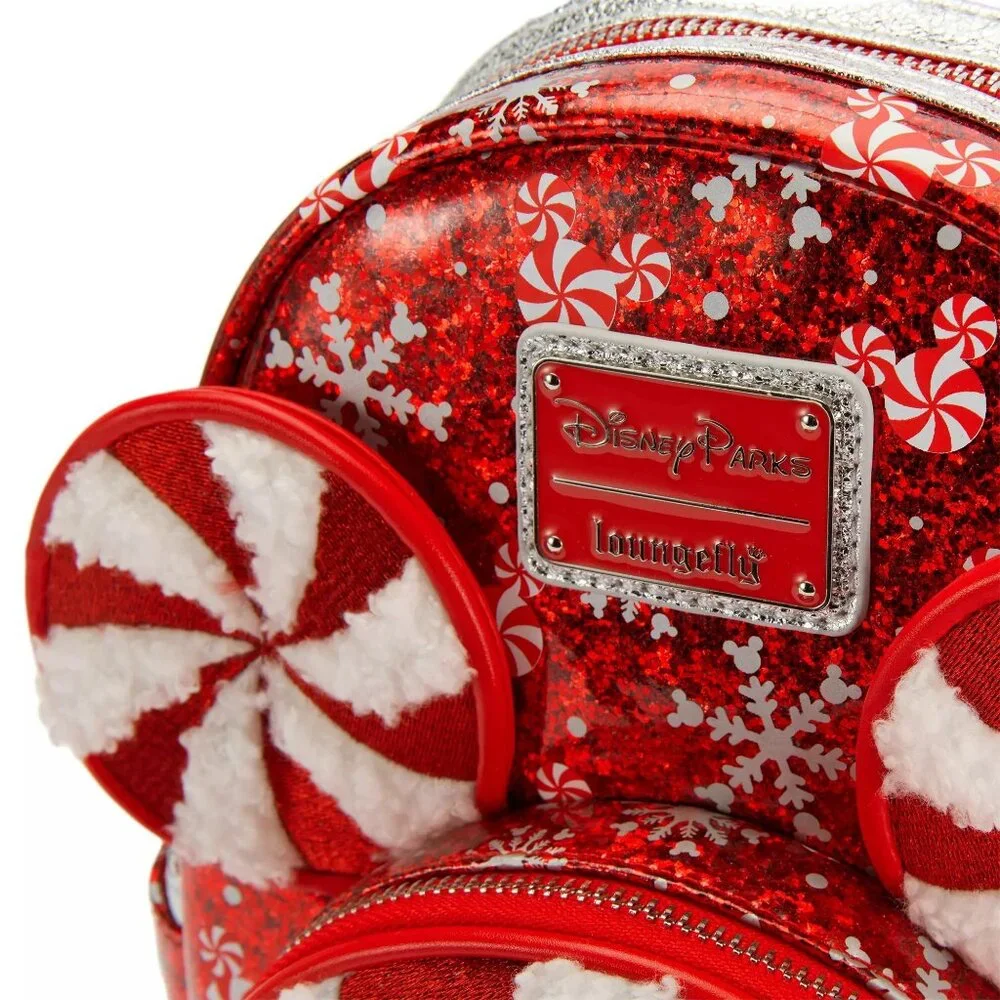 Loungefly Disney Mickey Mouse Peppermint Swirl Mini Backpack NWT - Picture 2 of 3